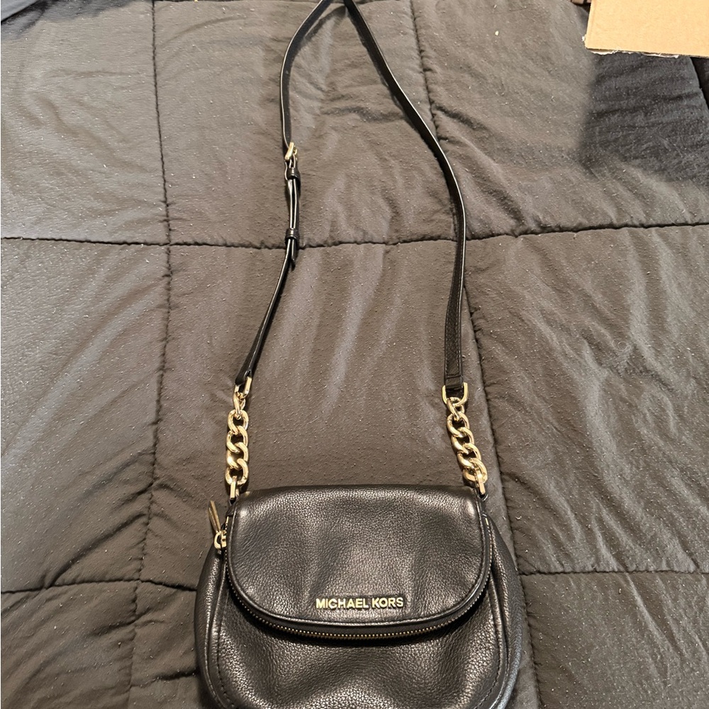 Michael Kors Black Pebbled Leather Crossbody Bag